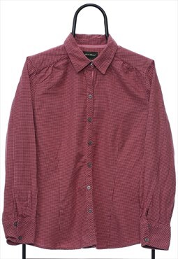 Vintage Eddie Bauer Maroon Check Flannel Shirt Womens