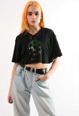 NIKE CROPPED BLACK NIKE T-SHIRT