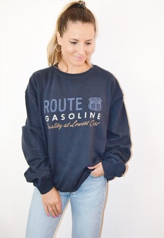 VINTAGE 90S ROUTE 66 LOGO AMERICAN SWEATSHIRT JUMPER