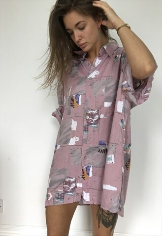 PATTERNED OVERSIZED RETRO VINTAGE UNISEX FESTIVAL SHIRT