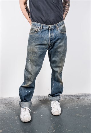 VINTAGE BLUE LEVI'S 501 PAINT JEANS