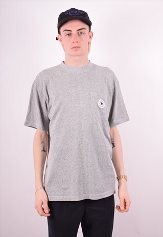 CONVERSE MENS VINTAGE T-SHIRT TOP MEDIUM GREY 90S