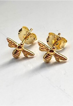 flawleSS edge - Bee Studs Gold on 925 Silver, Insect Earring