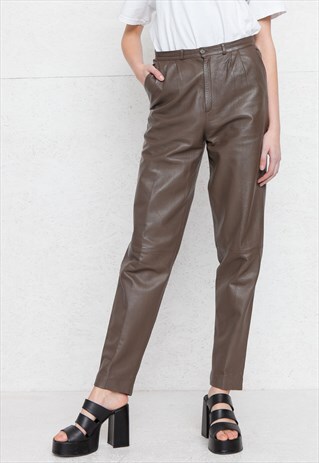VINTAGE BROWN LEATHER TROUSERS BOTTOMS