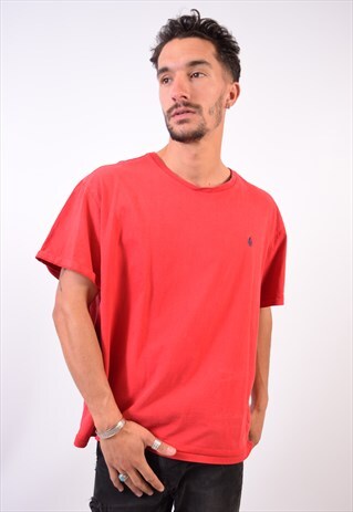 VINTAGE POLO RALPH LAUREN T-SHIRT TOP RED