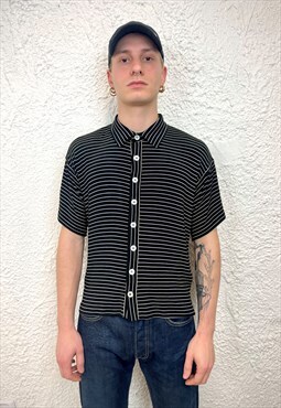 Vintage ARMANI 90s striped ribbed shirt