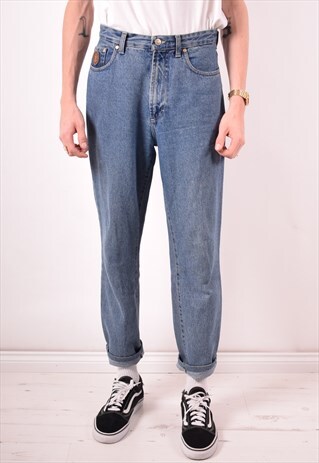 TRUSSARDI MENS VINTAGE JEANS W33 L28 BLUE 90S