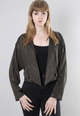VINTAGE 80S CROPPED DRAPE FRONT JACKET