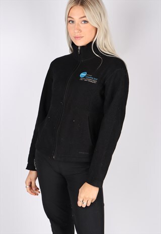 VINTAGE PATAGONIA FLEECE BLACK SMALL 8 10 OUTDOORS WOMEN'S