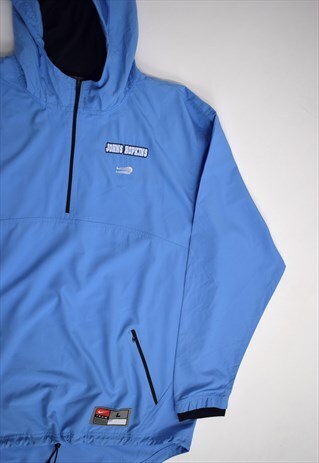 VINTAGE 90S NIKE BLUE JOHNS HOPKINS 3/4 ZIP ATHLETIC HOODIE
