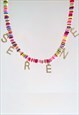 PERSONALISED COLOURFUL BEADED NAME NECKLACE
