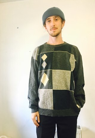 VINTAGE PRINT PATTERN JUMPER SWEATER