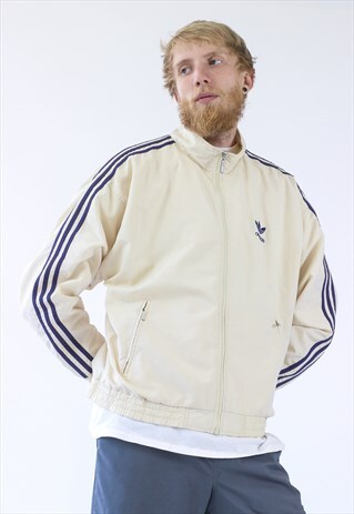 90S VINTAGE MENS ADIDAS WINDBREAKER TRACK SUIT LOGO JACKET