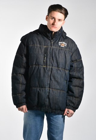ECKO UNLTD DENIM PUFFER JACKET