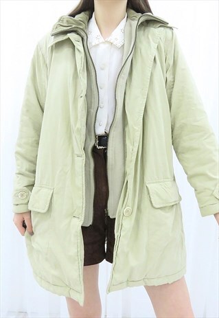 90s Vintage Multi-Layer Cream Coat Jacket