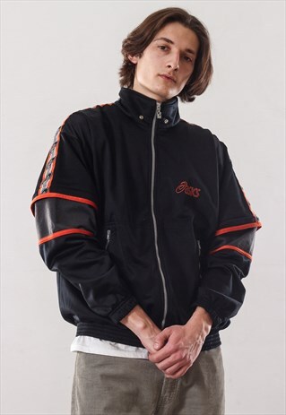 VINTAGE MENS ASICS LOGO TRACK TOP SUIT JACKET