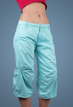 Y2K Nike Blue Low-waist Capri Cargo Pants 3/4 Gorpcore