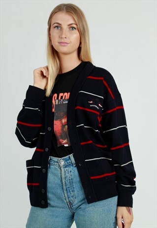 VINTAGE 90S PAUL & SHARK STRIPE CARDIGAN