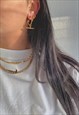 TITAN. GOLD T BAR HOOP EARRINGS