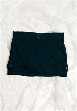 Vintage Y2K Cargo Skirt in Black Cotton Gorpcore