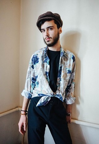 VINTAGE FLOWER PATTERNED COLORFUL SHIRT