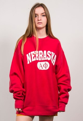 VINTAGE 90'S RED NEBRASKA UNIVERSITY SWEATSHIRT