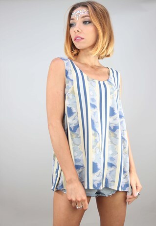 VINTAGE OVERSIZED SUMMER FESTIVAL PATTERNED TOP