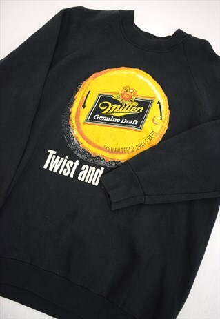 VINTAGE 90S FRUIT OF THE LOOM BLACK SWEATSHIRT