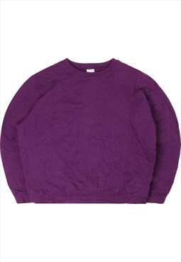 Vintage  Gildan Sweatshirt Heavyweight Crewneck Plain Purple
