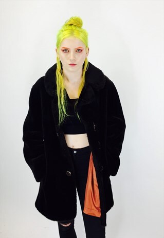 VINTAGE 80S FAUX FUR COAT