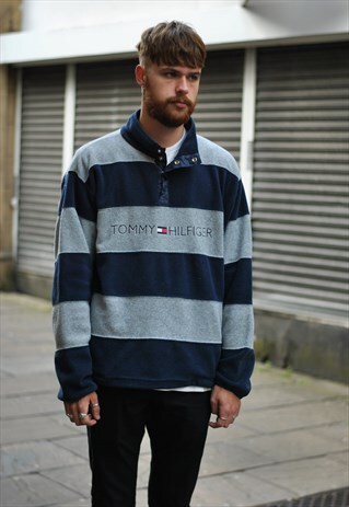 RARE 90S TOMMY HILFIGER 1/4 BUTTON FLEECE