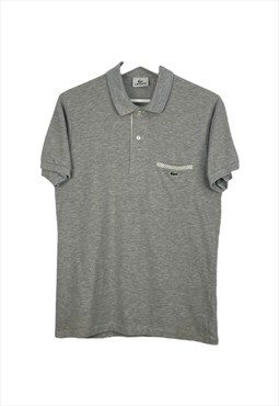 Vintage Lacoste Polo Shirt with pocket in Grey S