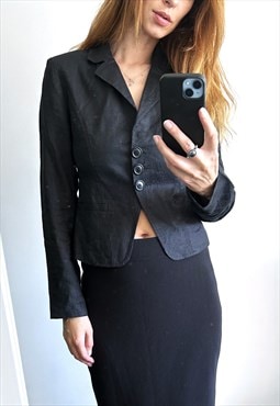 Linen Black Fit Beautiful Jacket
