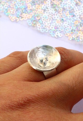 BIRDS NEST CONTEMPORARY STATEMENT RING IN 925 STERLING
