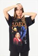 ADELE UNISEX PRINTED T-SHIRT IN BLACK