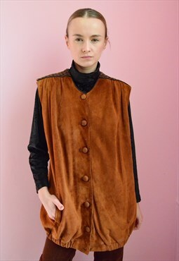 Brown Suede Vintage Vest