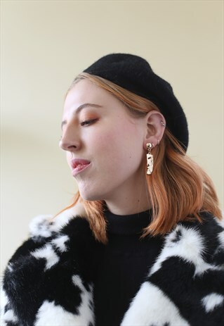GOLD MOAI FACE STATUE INSPIRED EARRINGS