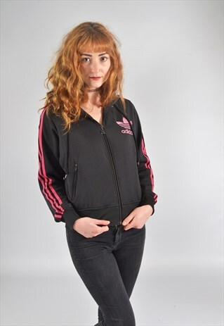 VINTAGE ADIDAS BLACK & PINK TRACK TOP JACKET