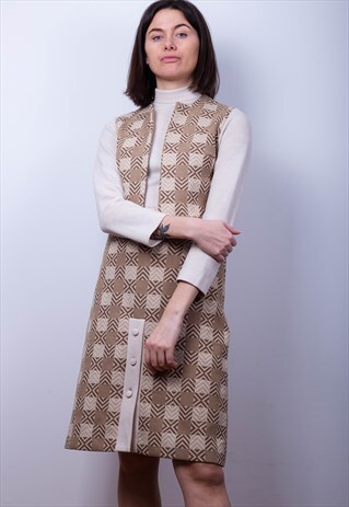 VINTAGE 70'S PATTERNED DRESS