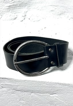 Black wide Leather Goth Belt 
