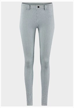 Blue & White Stripe Jeggings Skinny Fit Bodycon Pant Trouser