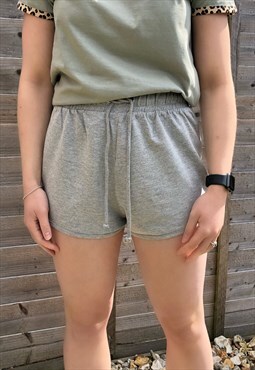 Grey Jersey Highwaisted Loungewear Jogger Shorts 