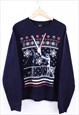Vintage Star Wars Christmas Sweatshirt Navy Pullover 90s