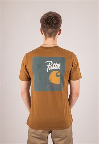PATTA X CARHARTT T-SHIRT IN MUSTARD ORANGE