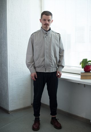 VINTAGE 80'S GREY BOMBER JACKET