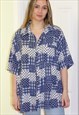 Vintage Pattern Oversized Casual Short Sleeve Beach Shirt