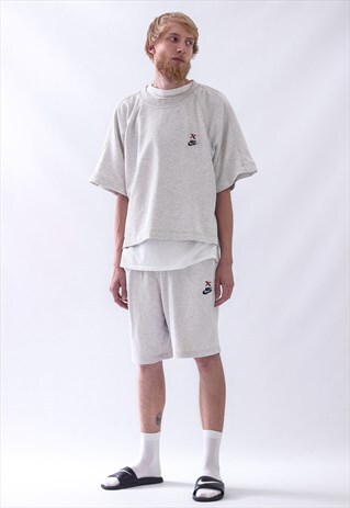 VINTAGE MENS NIKE CROSS TRAINING SWEAT SUIT SHORTS SLEEVE