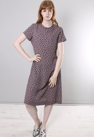 VINTAGE 90S SPOTTED PATTERNED MIDI T-SHIRT DRESS