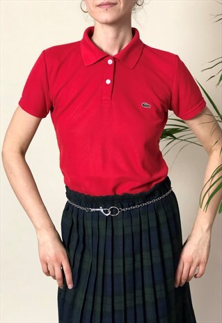RED 90'S VINTAGE LACOSTE POLO T-SHIRT