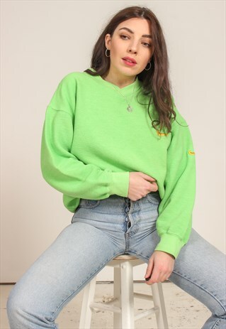 VINTAGE 90S OVERSIZED NIKE SWEATSHIRT IN LIME GREEN